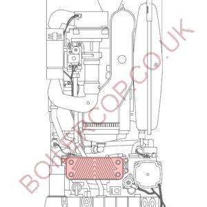 0020186153 - GLOW-WORM - Essential - 24c - Plate Heat Exchanger, 14 Plates